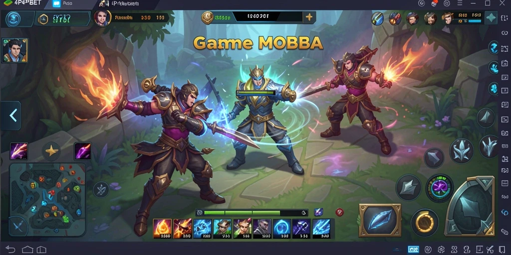 Screenshot 4P4PBET menampilkan aksi pertempuran karakter dalam arena.