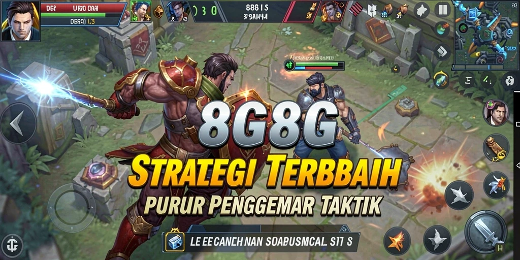Screenshot gameplay menunjukkan strategi intens dalam 8G8G.