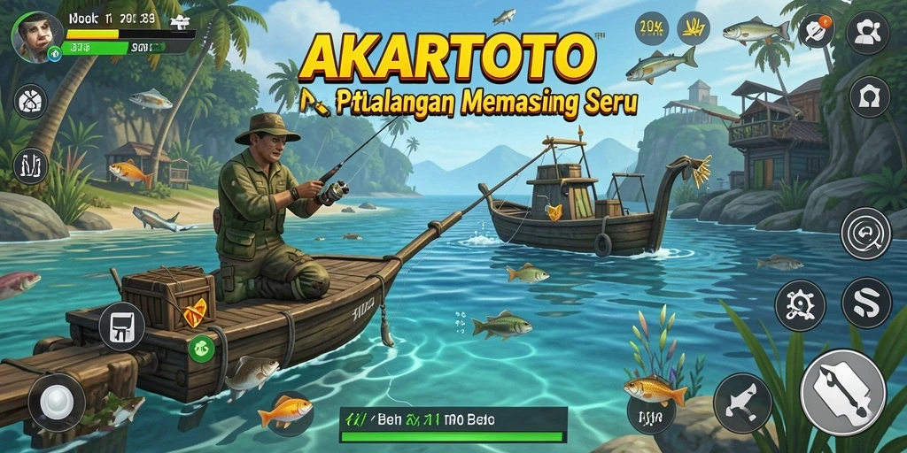 Tampilan gameplay memancing yang seru dan interaktif.