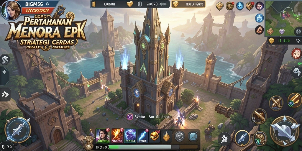 Screenshot gameplay BIGMSG menunjukkan strategi menara yang menarik.