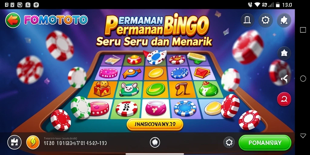 Screenshot utama FOMOTOTO menunjukkan gameplay Bingo yang seru dan interaktif.
