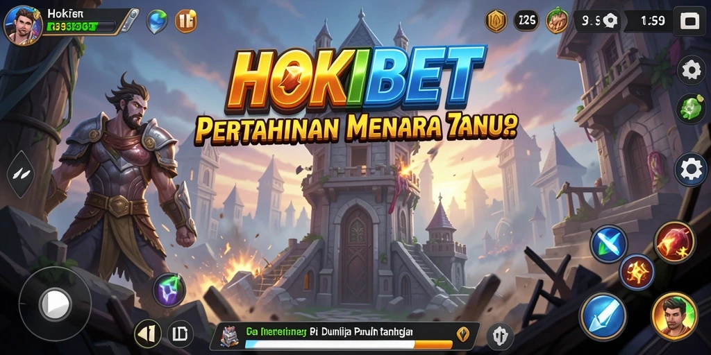 Tampilan gameplay HOKIBET dengan strategi menara yang menarik.