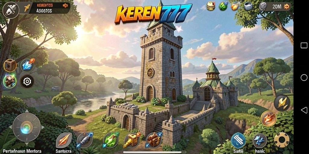 Tampilan gameplay KEREN777 yang penuh aksi dalam Tower Defense.