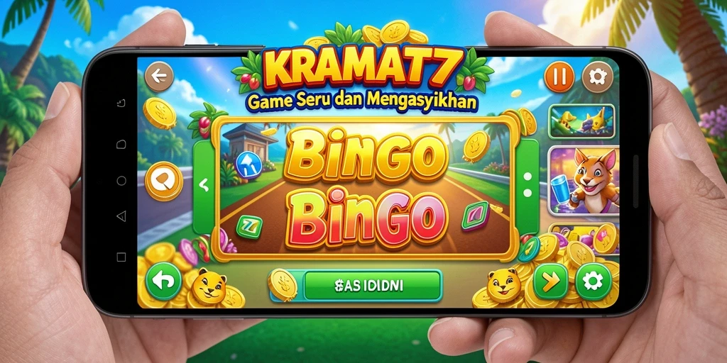 Tampilan gameplay seru KRAMAT77 dengan suasana permainan Bingo.