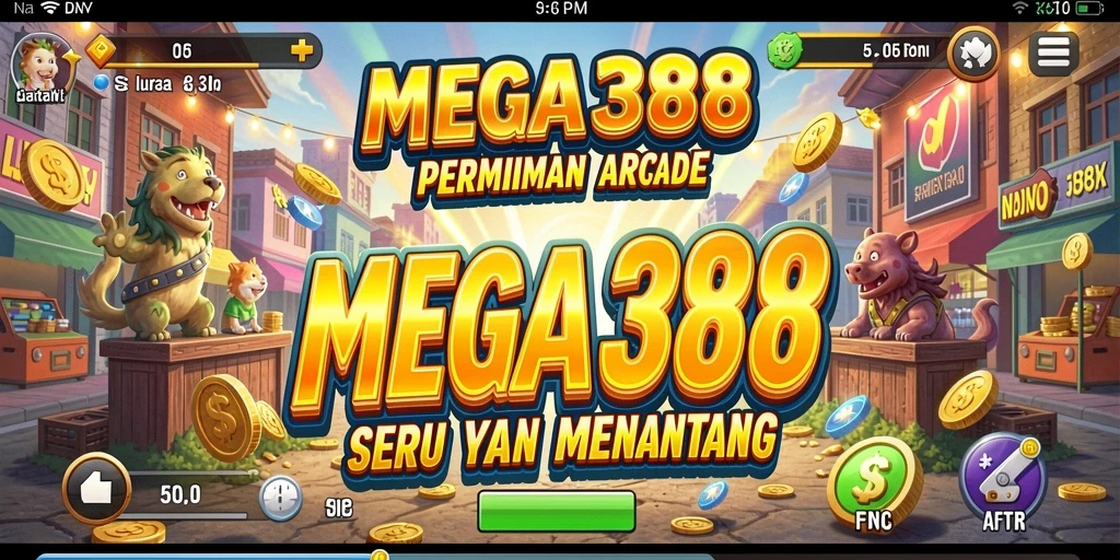 Tampilan gameplay seru MEGA388 dengan tantangan Arcade yang menarik.