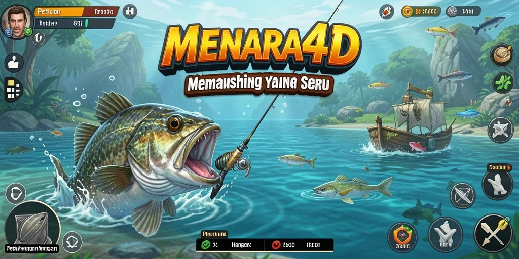 Gameplay MENARA4D dengan aksi memancing yang mendebarkan.