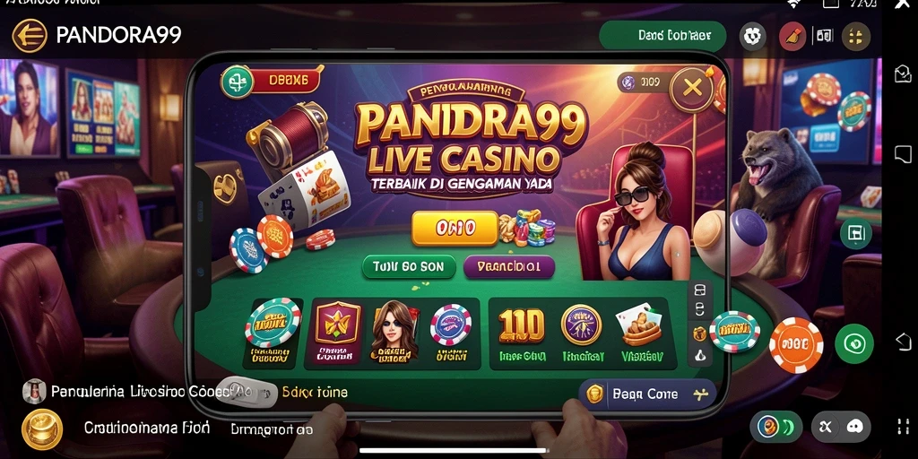 Tampilan gameplay PANDORA99 dengan dealer live yang interaktif dan menarik.