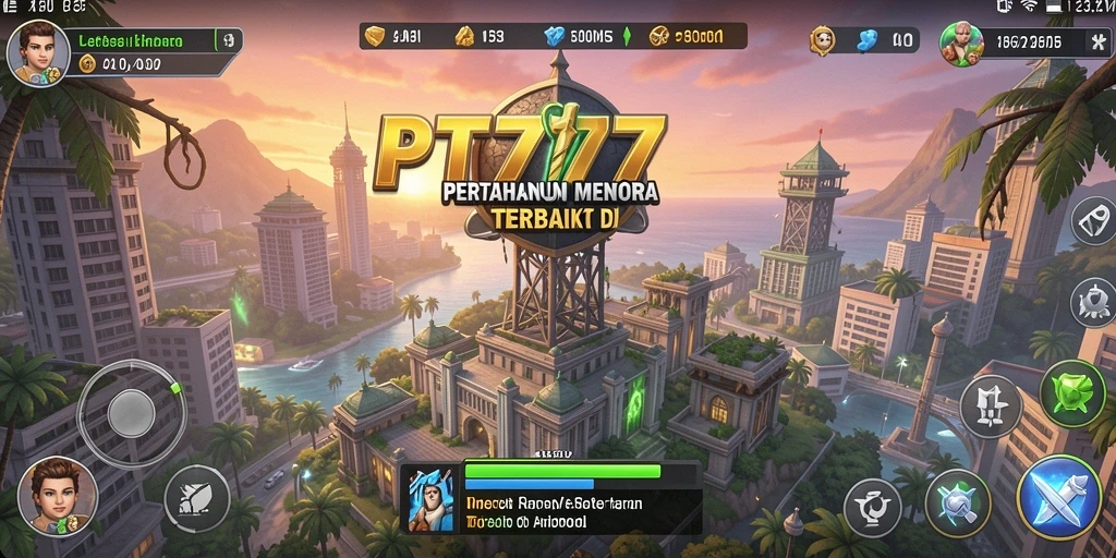 Tampilan gameplay PT777 yang mendebarkan dengan strategi menara yang intens.