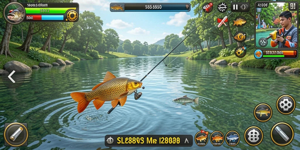 Tampilan gameplay seru di SL888, fokus pada memancing.