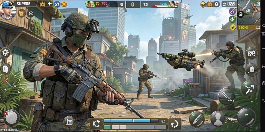Tampilan gameplay menegangkan dari SUPER5 dengan aksi strategi.
