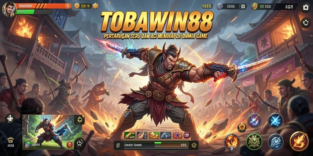 Tampilan screenshot TOBAWIN88 menunjukkan aksi pertarungan yang mendebarkan.