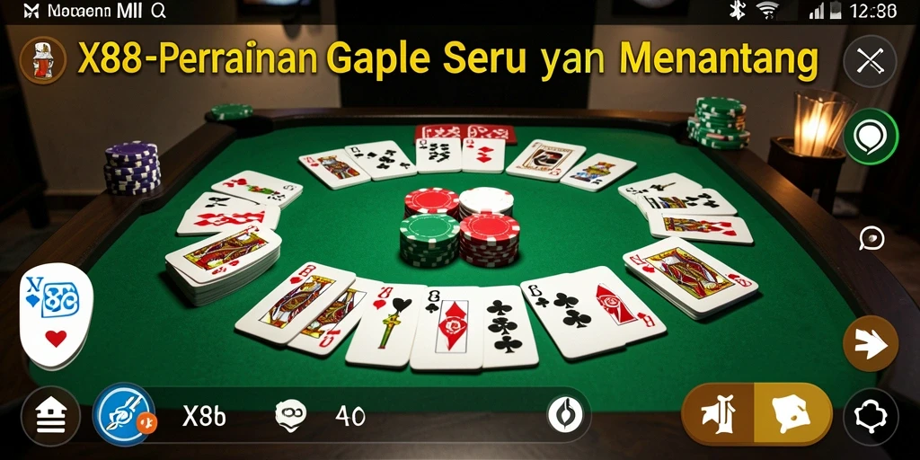 Screenshot gameplay X88 menampilkan aksi seru permainan Gaple.